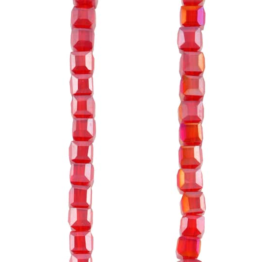 Red Faceted Glass Cube Beads, 5mm by Bead Landing™